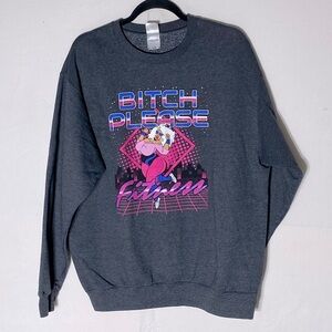 Authentic TShirt Company Retro 90s B!tch Please Fitness Crew Neck Sweatshirt L